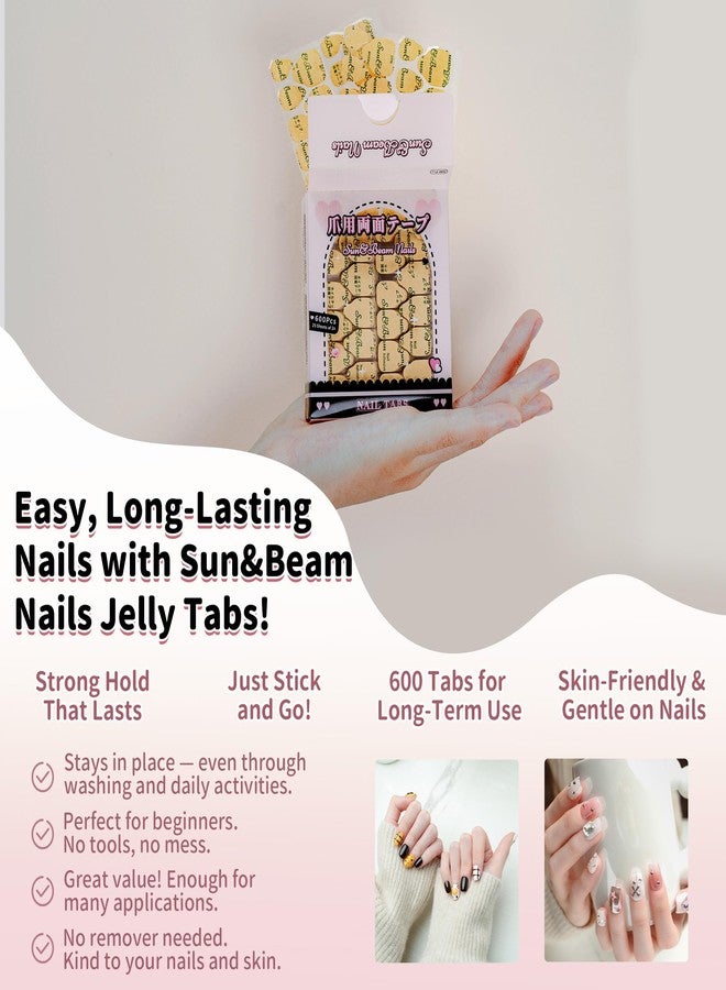 Sun&Beam Nails False Nail Jelly Glue for Press on Nails Gel Stickers Double Sided Bonding Adhesive Tabs for Woman Girl 0.3mm Ultra Thin Extra Sticky Clear Waterproof Breathable 25 Pcs - Image 2